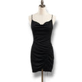 Inspired Hearts Women’s Metallic Black Strapless Ruched Dress Medium NWT