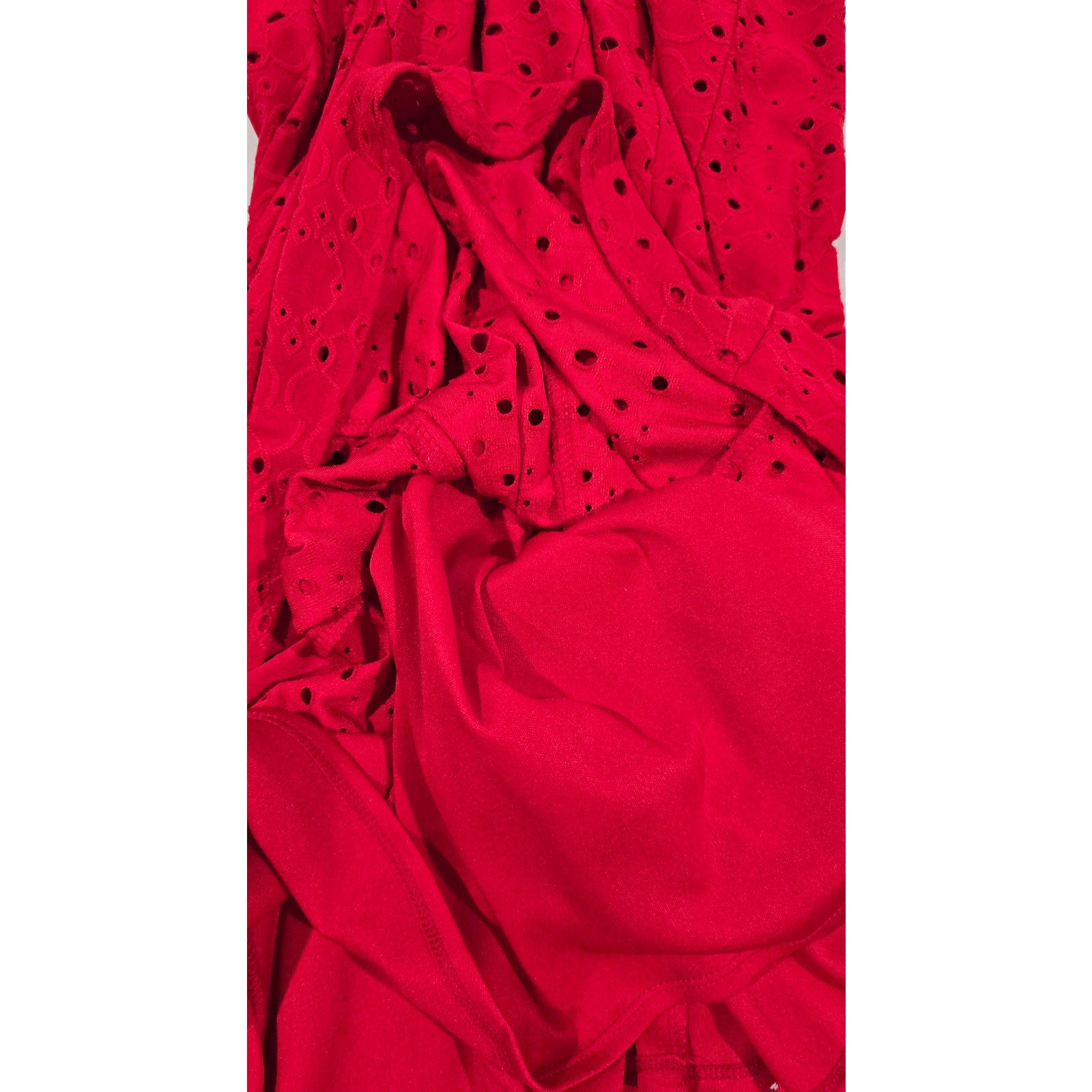 London Times Red Eyelet Sleeveless Fit & Flare Dress – Size 6