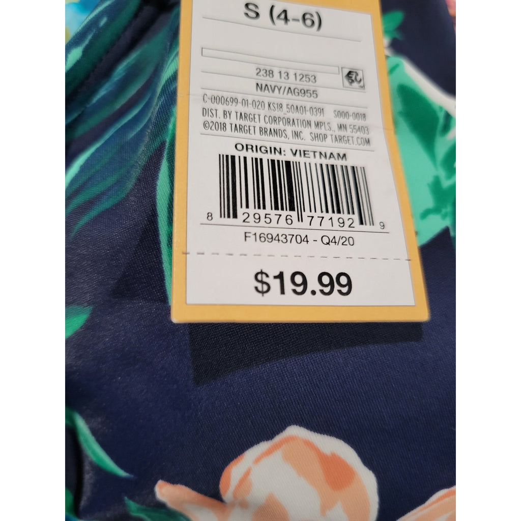 Kona Sol Women’s Cinch Front Floral Sea Breeze Bikini Swim Top Small NWT