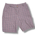 Woolrich Women's Size 12 Quarry Grey Pink Plaid Textured Cotton Shorts