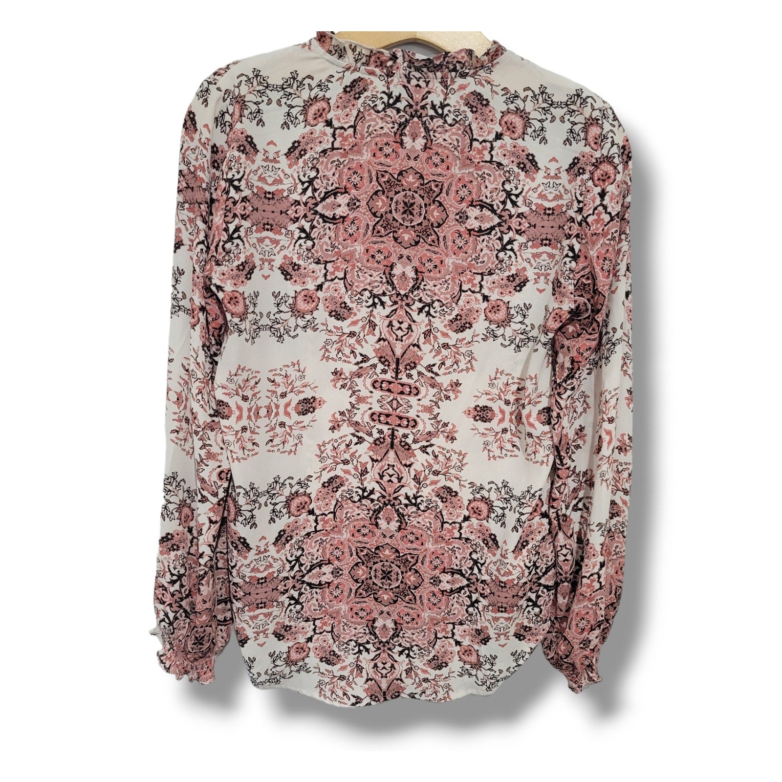 Paraphrase Women’s Pink Multicolor Floral Long Sleeve Blouse – Size Small