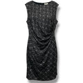 Chaus Women’s Black Lace Overlay Sleeveless Ruched Sheath Dress – Size XL