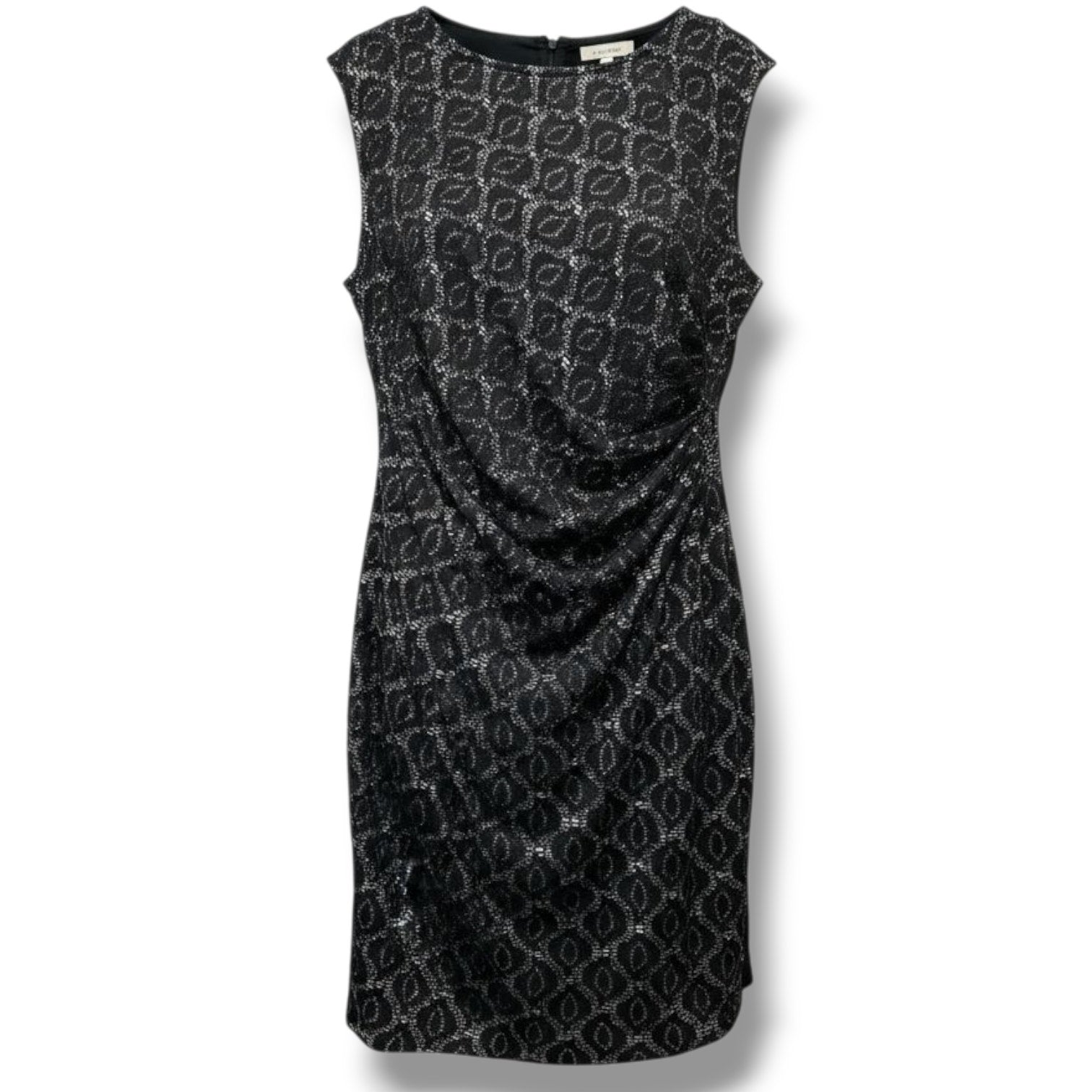 Chaus Women’s Black Lace Overlay Sleeveless Ruched Sheath Dress – Size XL
