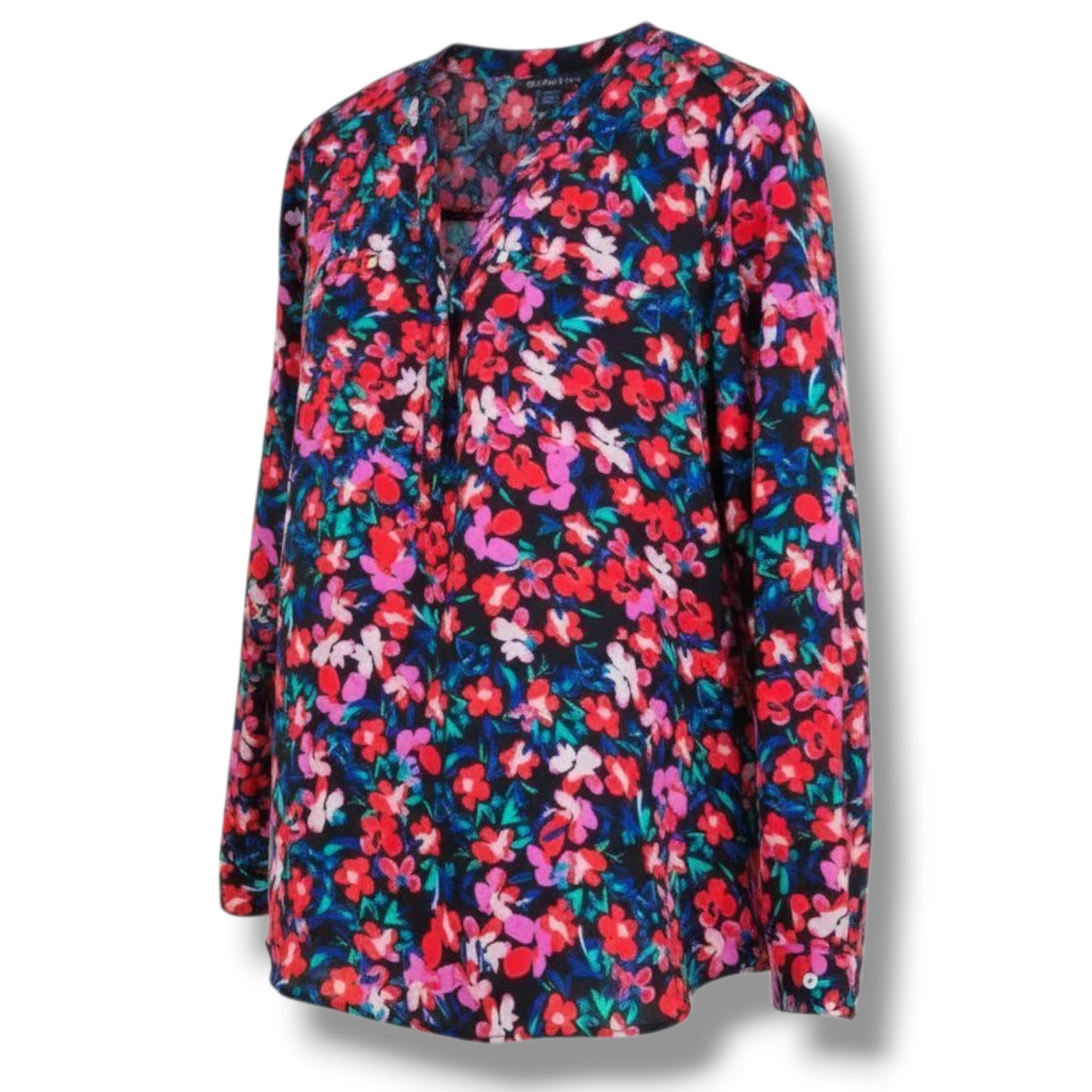 Attention Women’s Floral Long Sleeve Lightweight Blouse Sz Medium Polyester