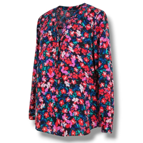 Attention Women’s Floral Long Sleeve Lightweight Blouse Sz Medium Polyester