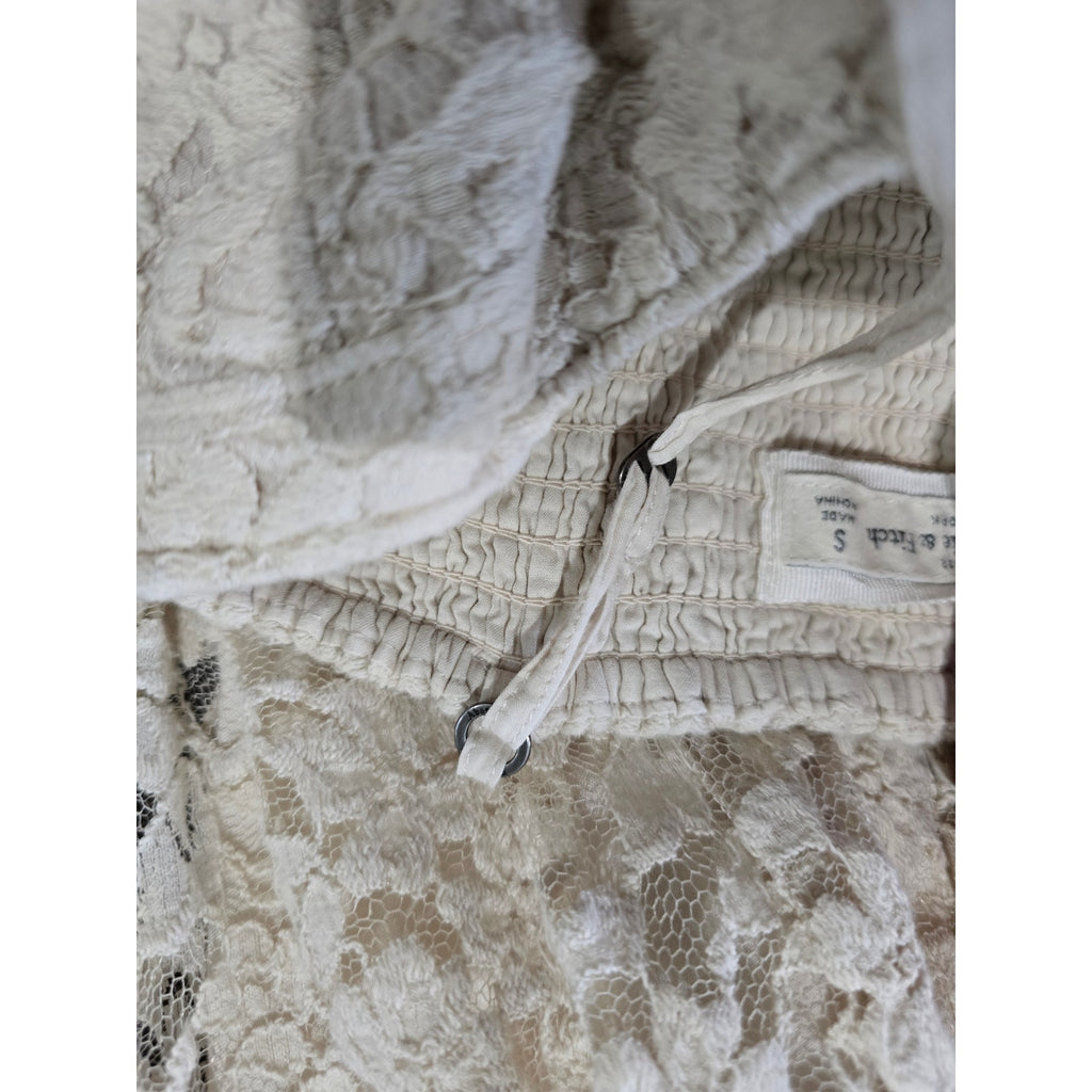 Abercrombie & Fitch Cream Floral Lace Bustier Mini Dress – Small