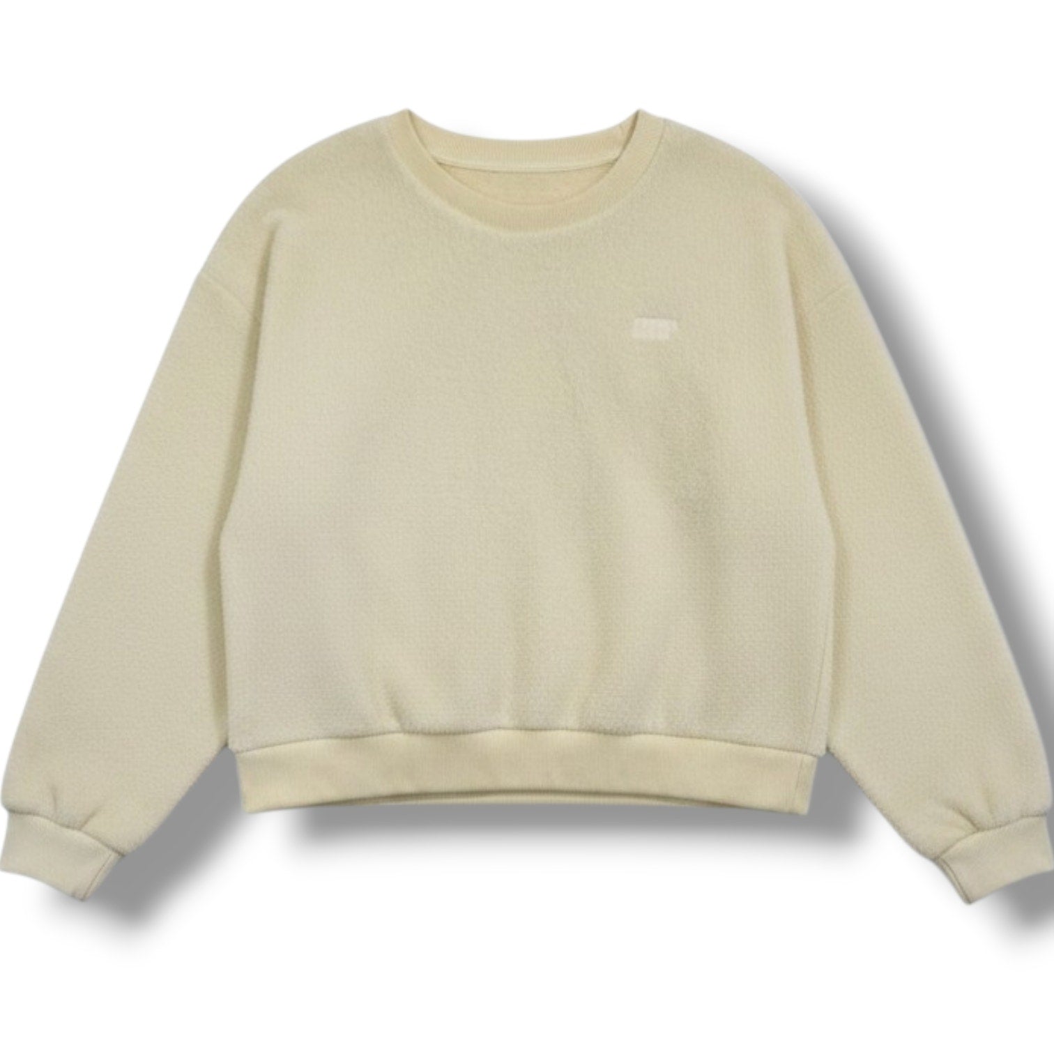 Levi's Cream Cozy Faux Fur Sherpa Crewneck Sweatshirt