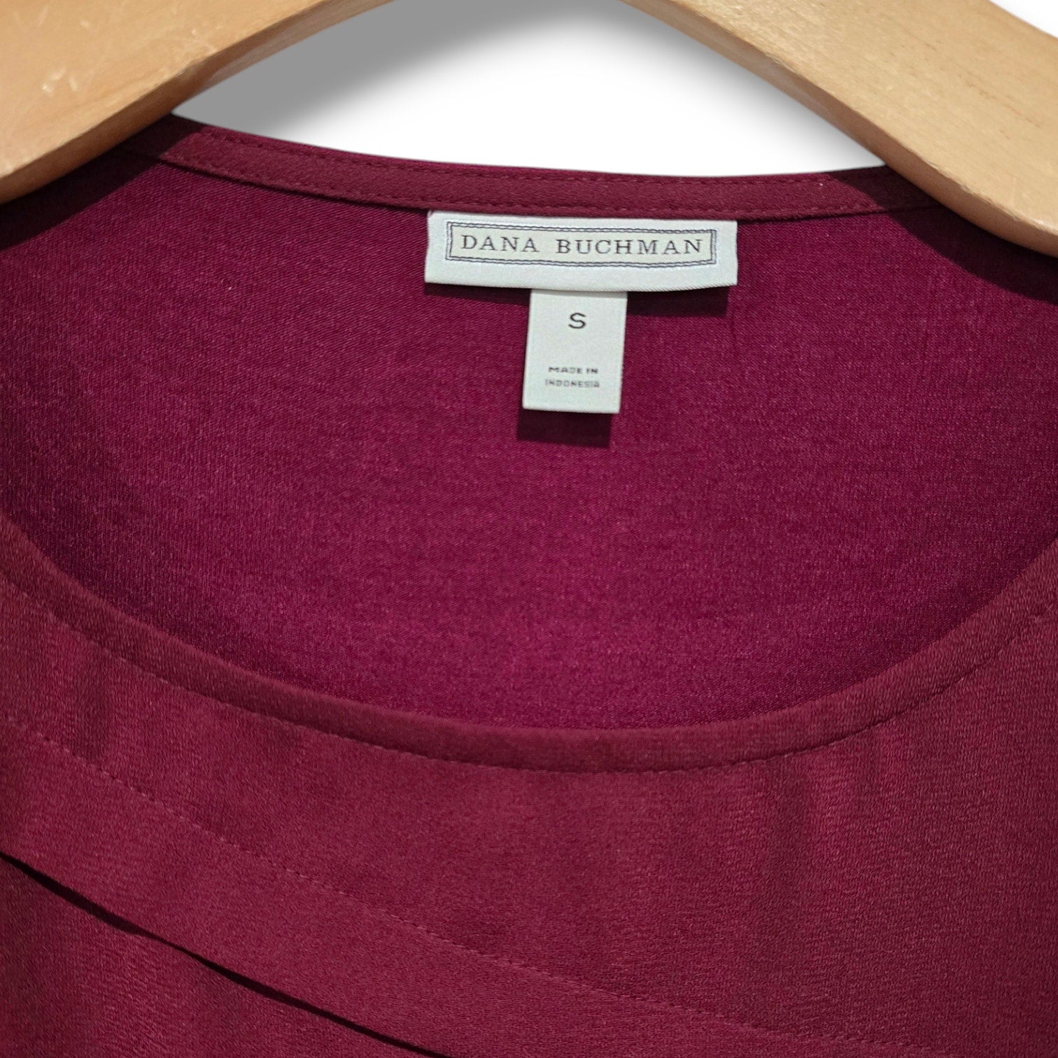 Dana Buchman Women’s Burgundy Asymmetrical Tiered Blouse Small