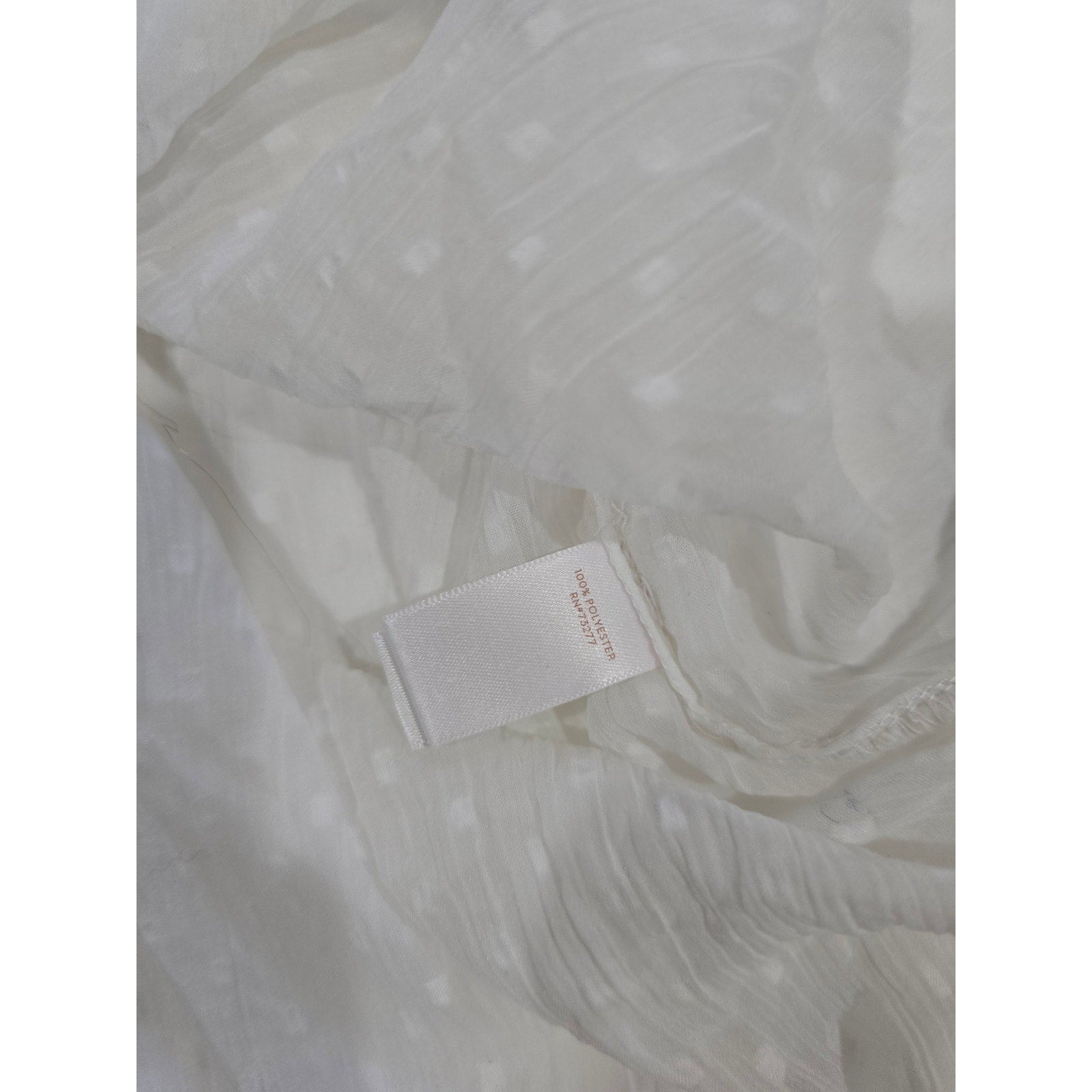 LC Lauren Conrad Women’s White Eyelet Embroidered Peasant Blouse Size Medium