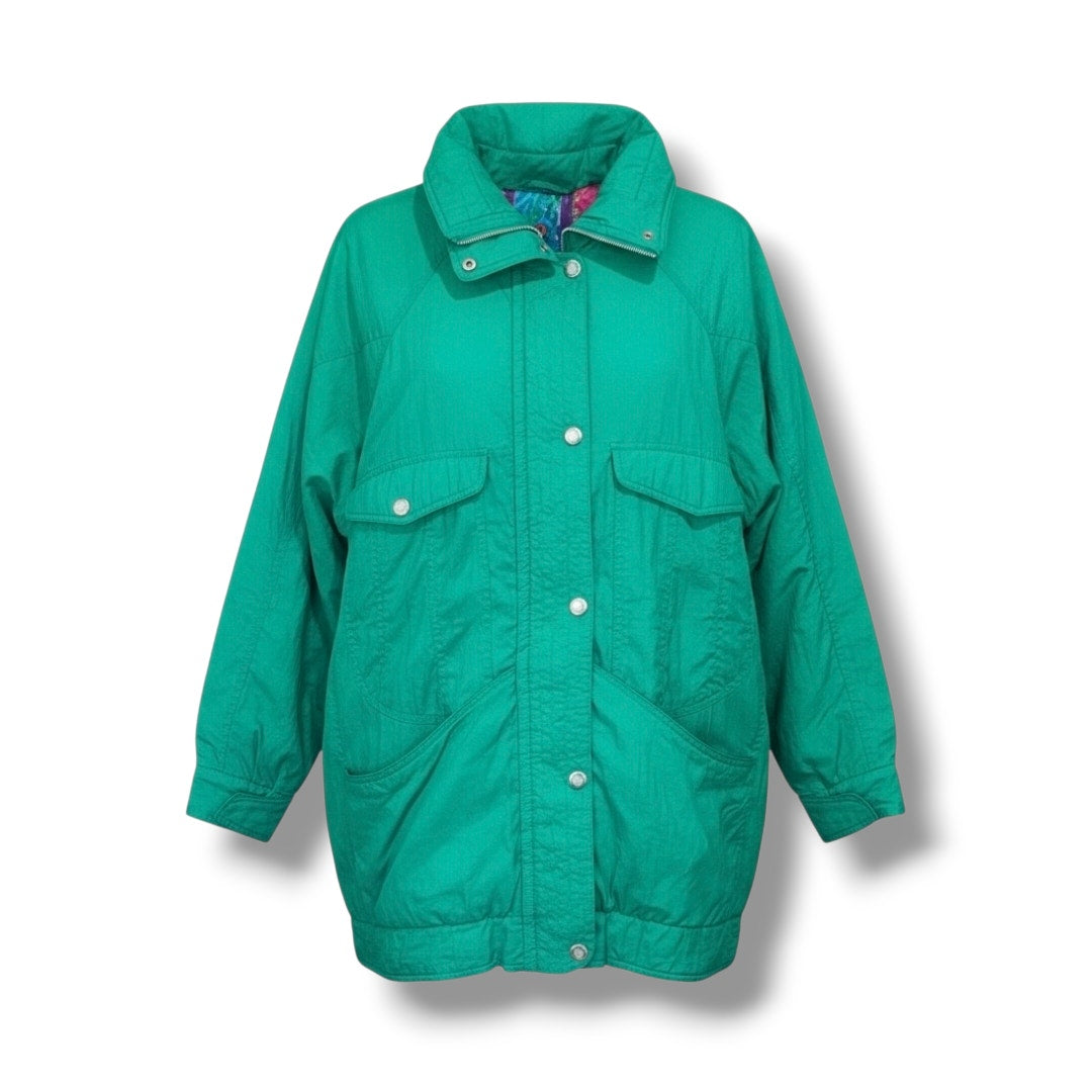 Andy Johns Vintage 90s Green Zip-Up puffer Jacket – Women’s Large