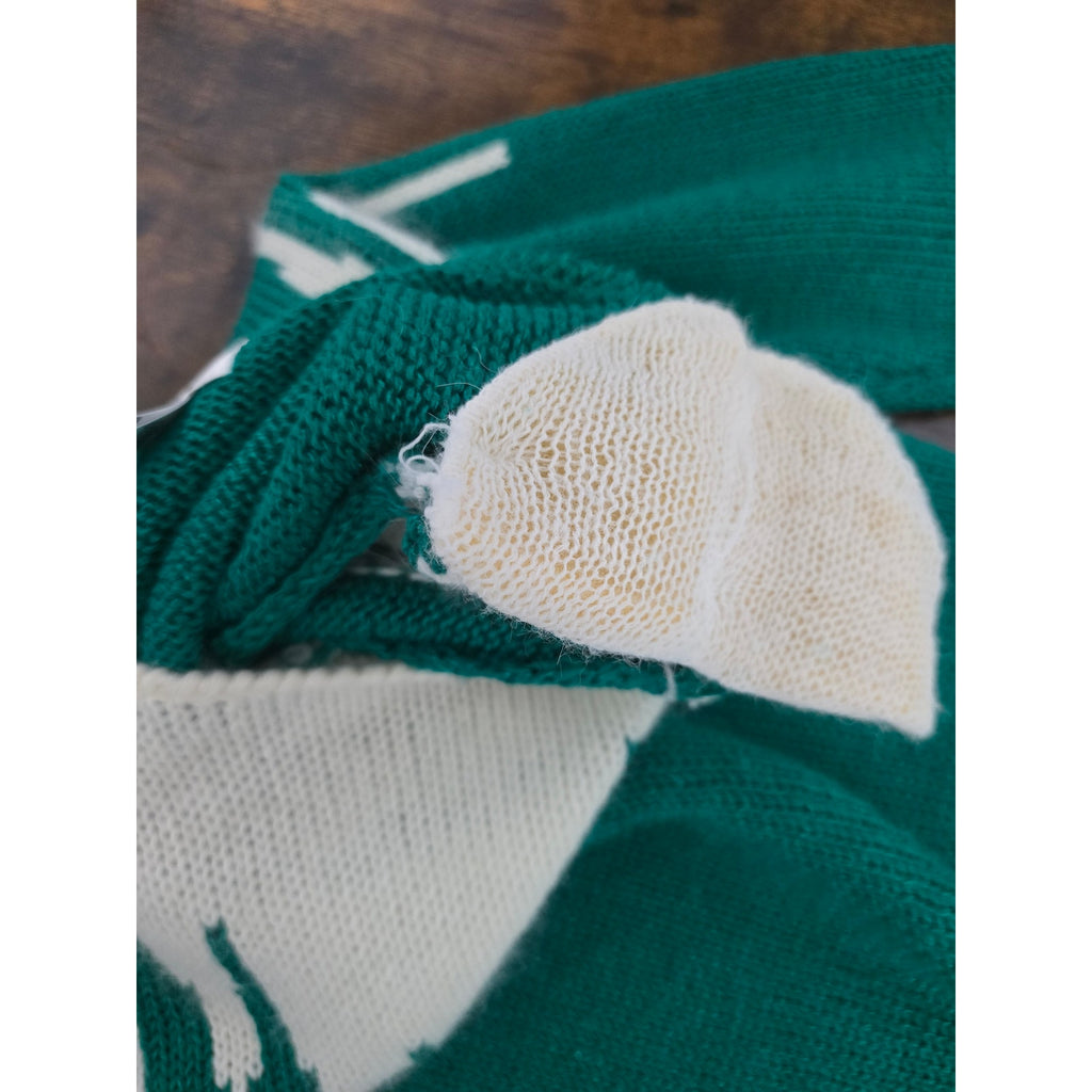 Inspiration Vintage Women's Size S Green White Icicle Graphic Knit Sweater