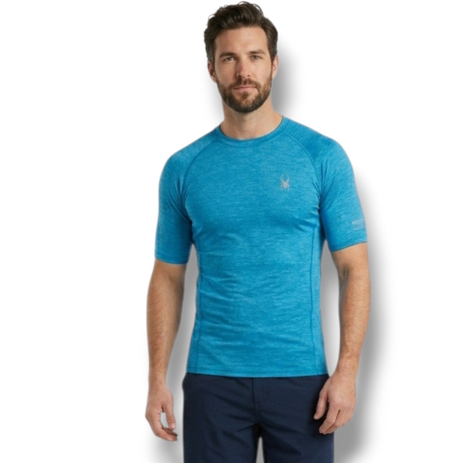 Spyder Swim Men's Blue Heather Rash Guard Shirt
