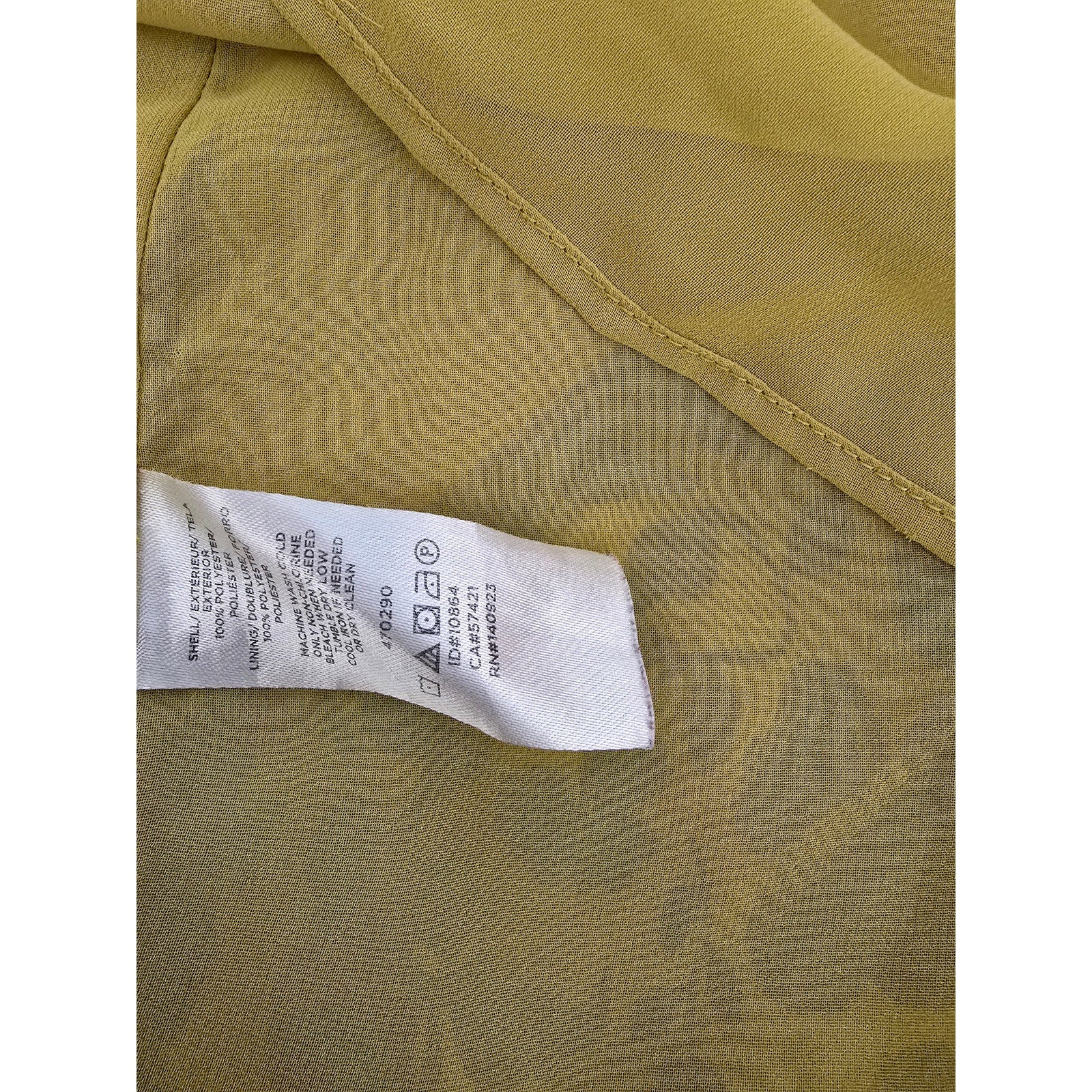 Ann Taylor Factory Women's Size Medium Chartreuse Yellow Black Floral Peplum Top