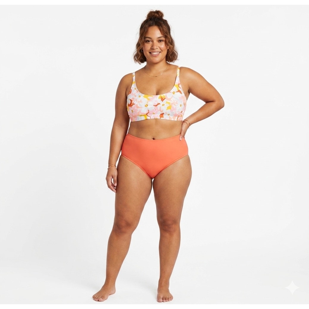 Xhilaration Juniors Plus Floral Bikini Bralette Top 22W – Built-In Padding