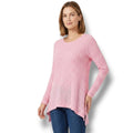 Chelsea & Theodore Women’s Pink White Textured Long Sleeve Top Medium