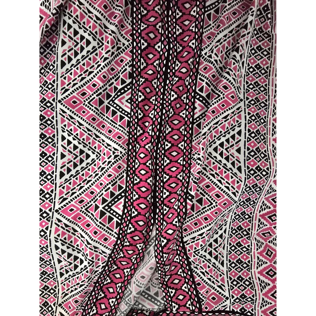 MICHAEL Michael Kors Women's Size 2X Pink Black Geometric Keyhole Tunic Dress