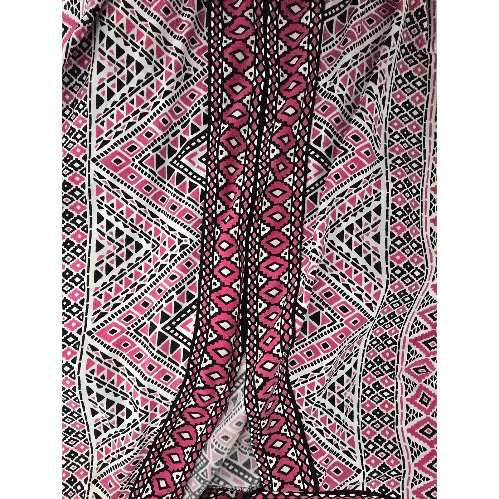 MICHAEL Michael Kors Women's Size 2X Pink Black Geometric Keyhole Tunic Dress