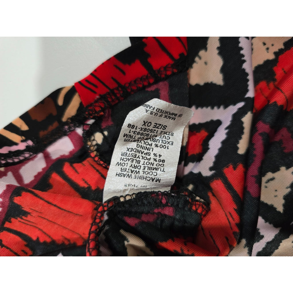 Lucie Lu Plus Size Multicolor Chevron V-Neck Wrap Dress – 0X, Gently Used