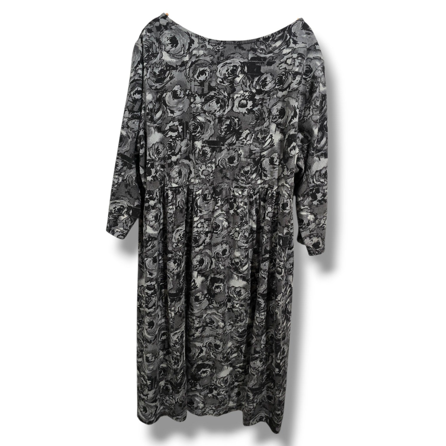 Anthony Richards 1X Black Floral Button Front Lounge Dress