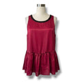 Juicy Couture Burgundy Sleeveless Peplum Top Small Satin Dressy Party Blouse