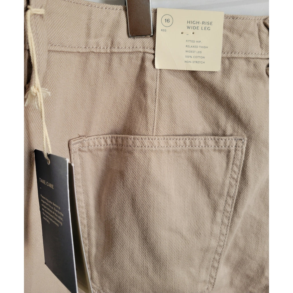 Universal Thread Women's Plus Size Khaki high rise wide leg denim Jeans - 16R