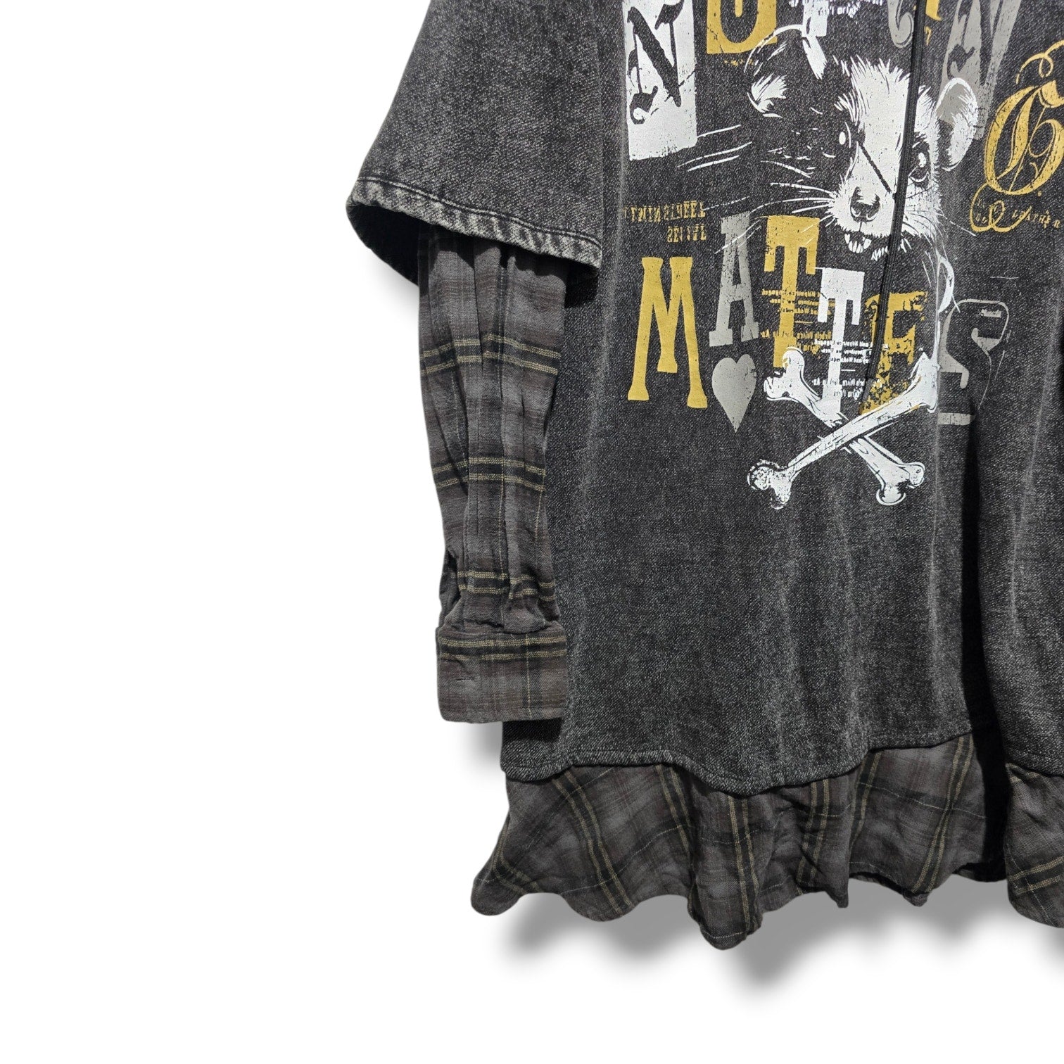 Hot Topic women's Nothing Matters Flannel Twofer Hoodie Dress