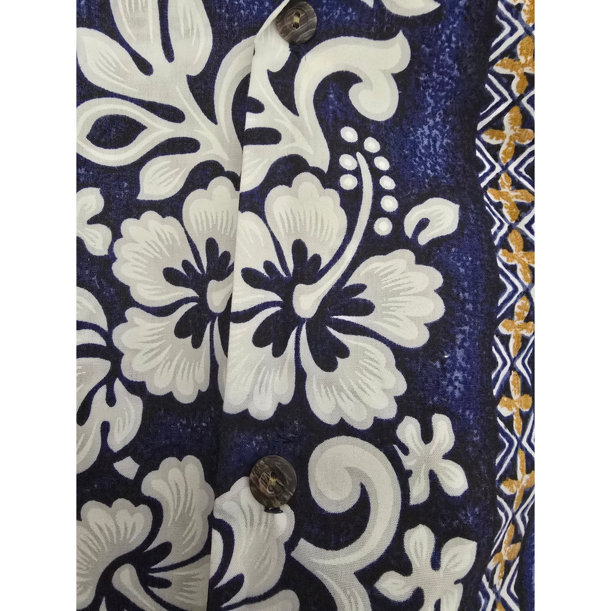 Vintage Royal Creations Hawaii Hawaiian Shirt Men XL Blue Floral Tribal Made USA