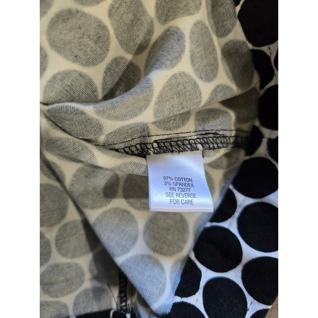 Croft & Barrow Black & Ivory Polka Dot Stretch Denim Jacket – Medium