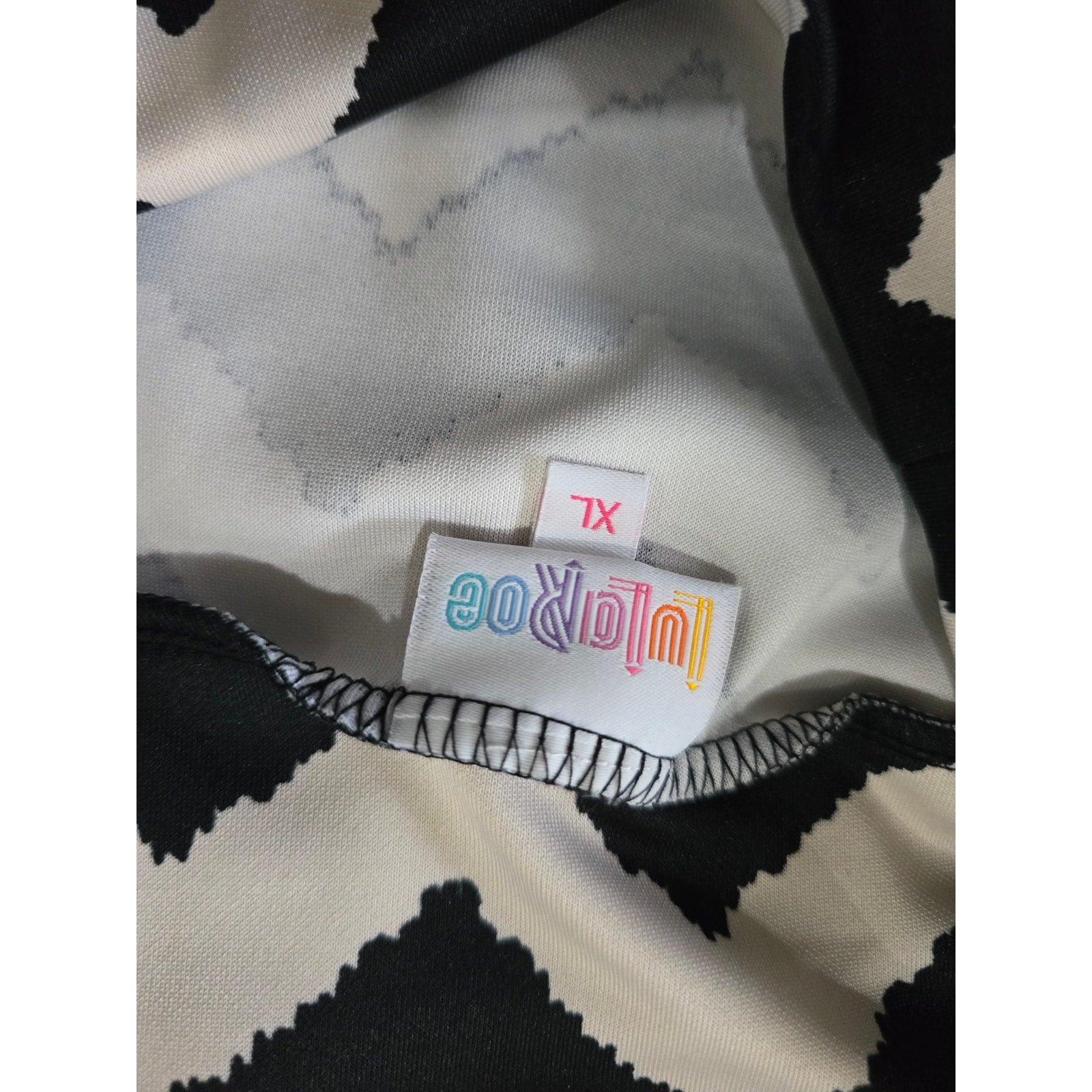LuLaRoe Black & White Chevron Print A-Line Midi Skirt – XL