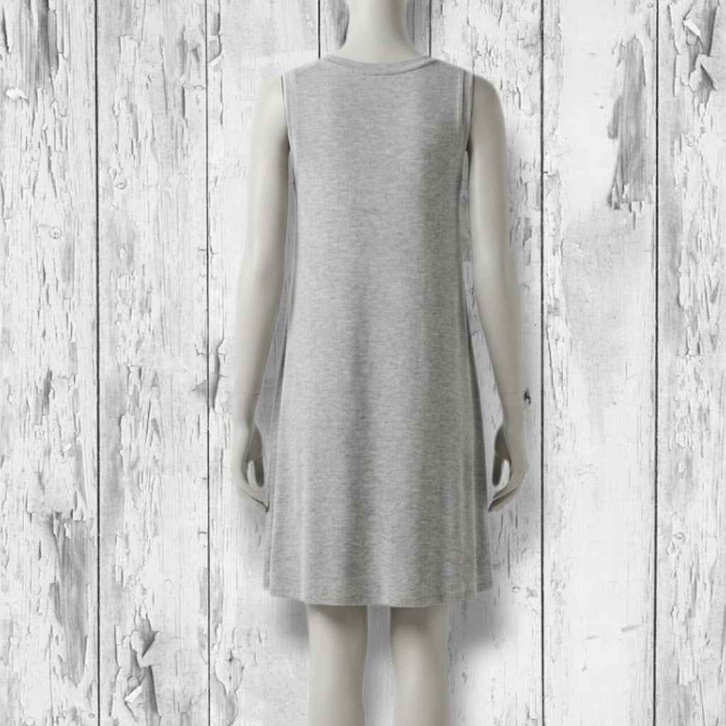 Daily Ritual Women's Size Small Heather Grey Jersey Knit Sleeveless Swing Dress