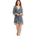 BeBop Women’s Navy Paisley Boho Chiffon Lined Mini Dress – Size Medium