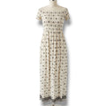 Shosho Elephant Print Off Shoulder Maxi Dress Ivory Juniors Medium
