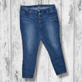 Tahari Women's Size 18W Medium Wash Exposed Button Fly Skinny Ankle Jeans