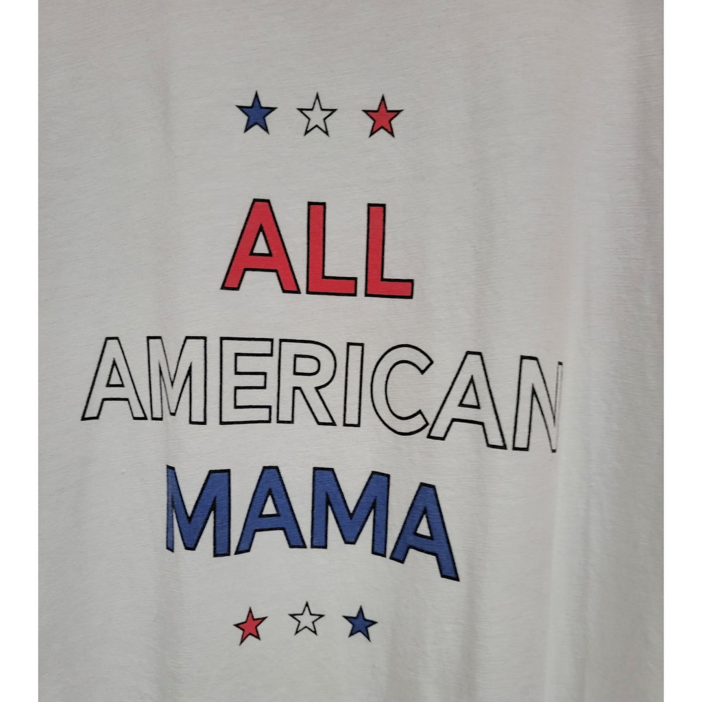 LuLaRoe Women’s Medium Red White Blue Patriotic Graphic Tee “All American Mama”