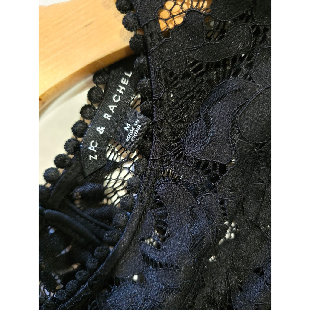 Zac & Rachel Women’s Black Lace Sleeveless Lined Blouse – Size Medium, NWT