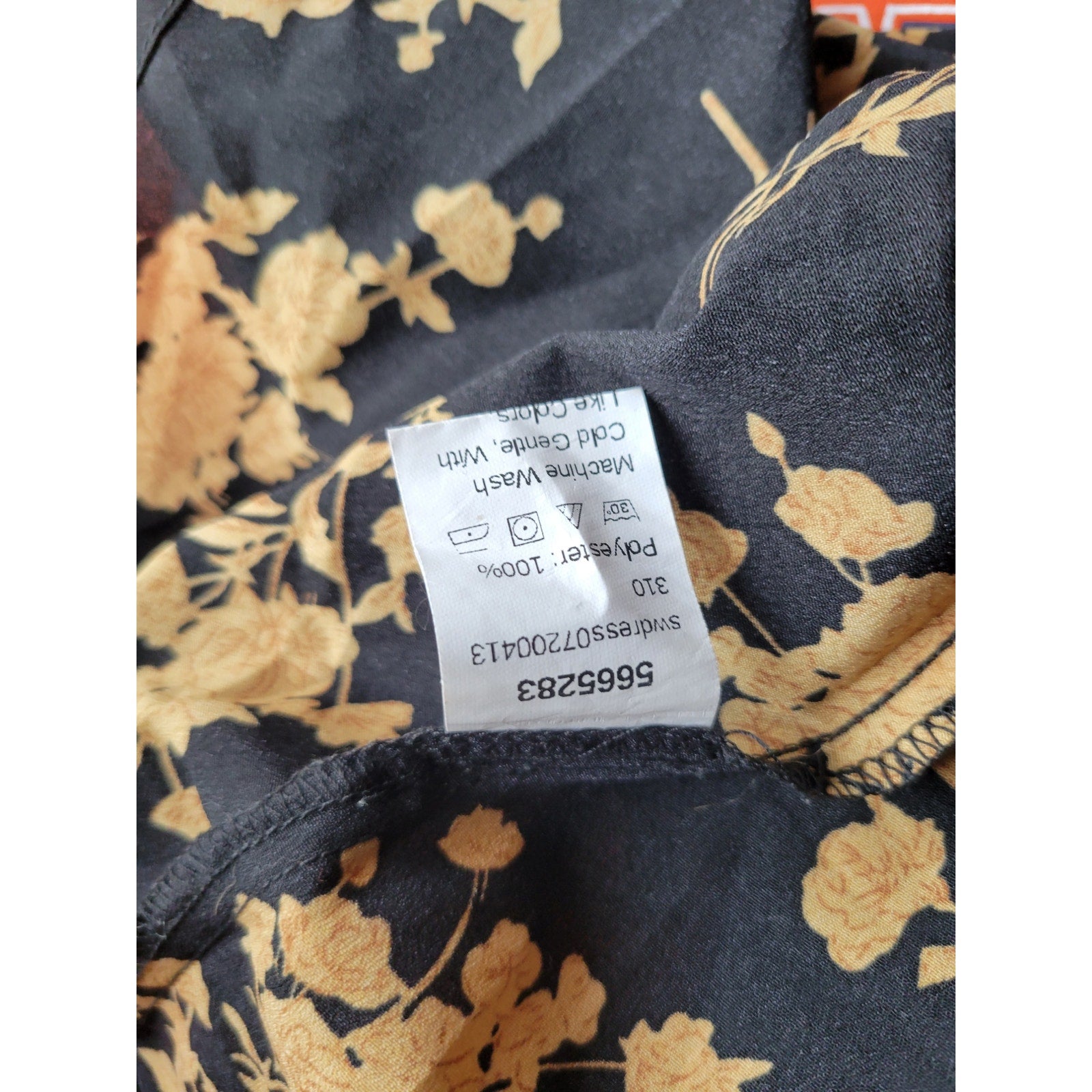 SHEIN Black & Gold Floral Halter Neck Mini Dress Women’s Size Medium