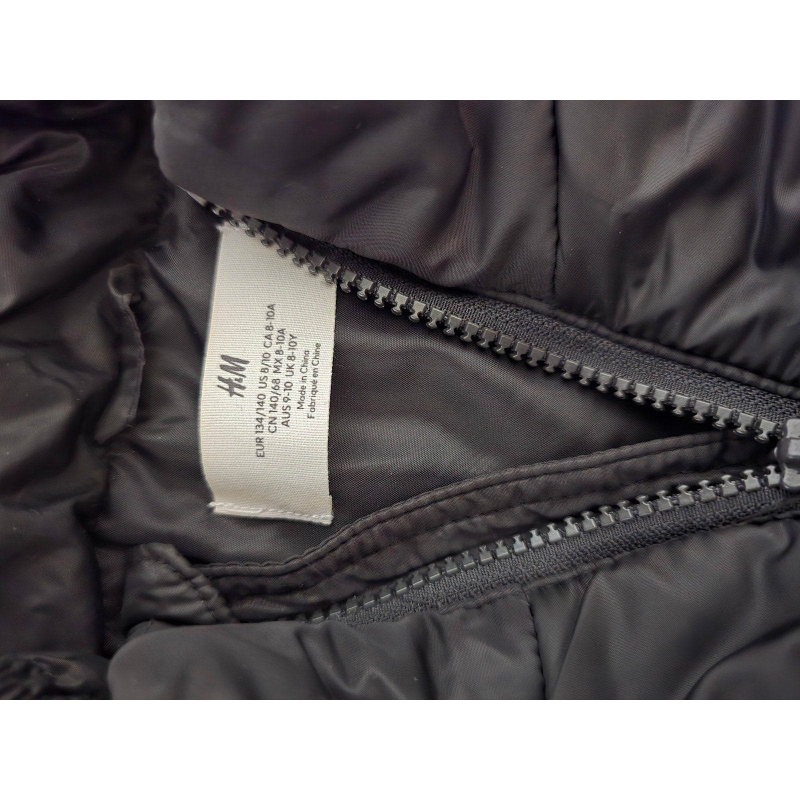 H&M Women's Size US 8/10 Black High-Collar Puffer Vest