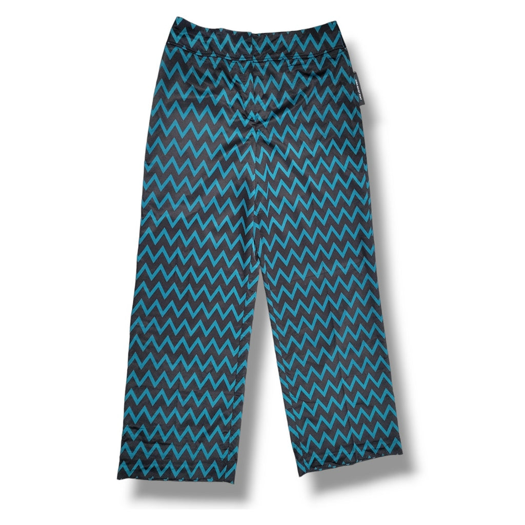 Worthington JCPenney Women’s Teal Chevron High Waist Trouser Pants – Size 14