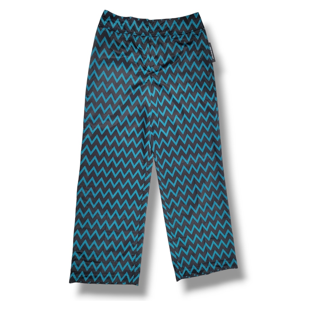 Worthington JCPenney Women’s Teal Chevron High Waist Trouser Pants – Size 14