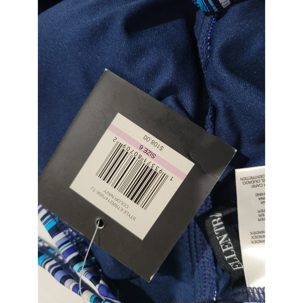 Ellen Tracy Women’s Striped Halter Tankini Swim Top Size 6 New