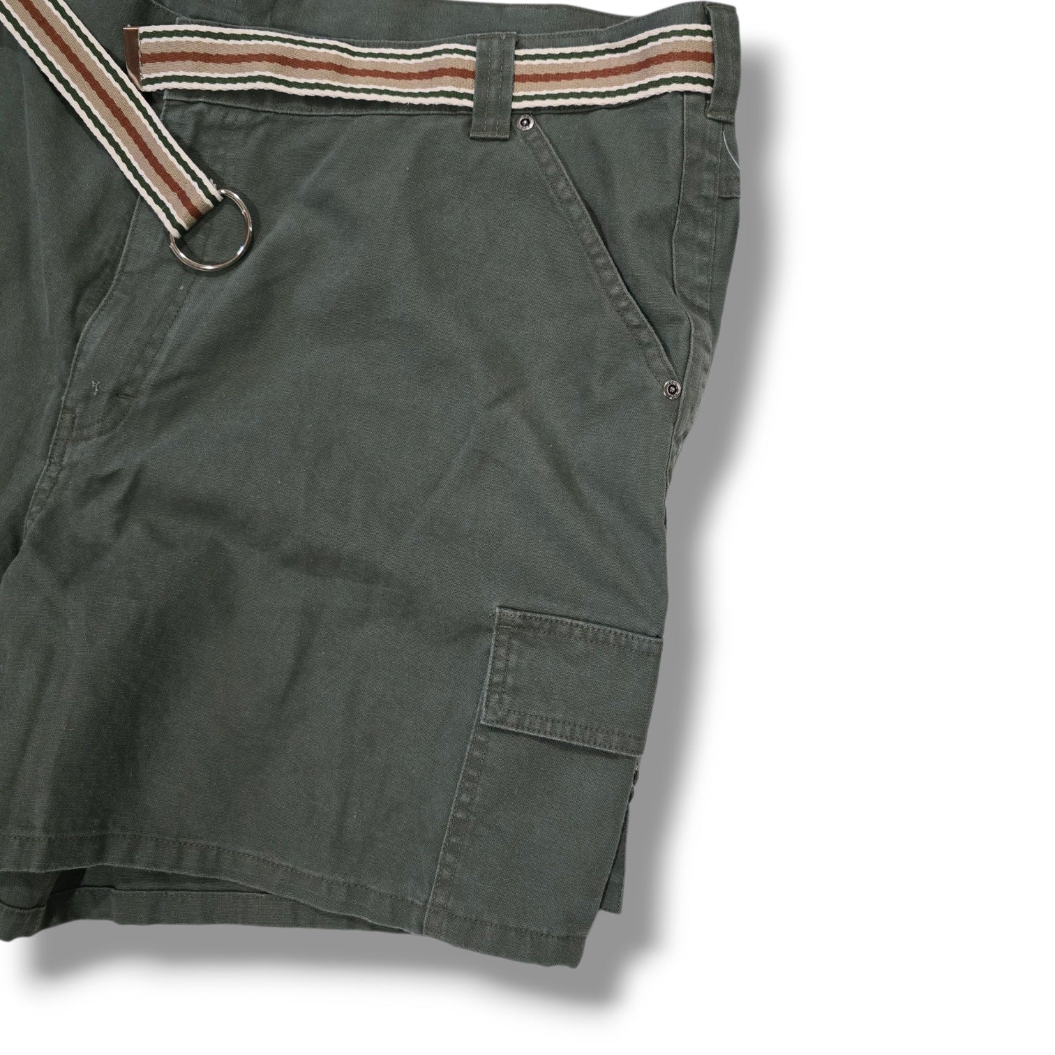 Riveted by Lee Women’s 24W Cargo Shorts w/ Belt Army Green Outdoor