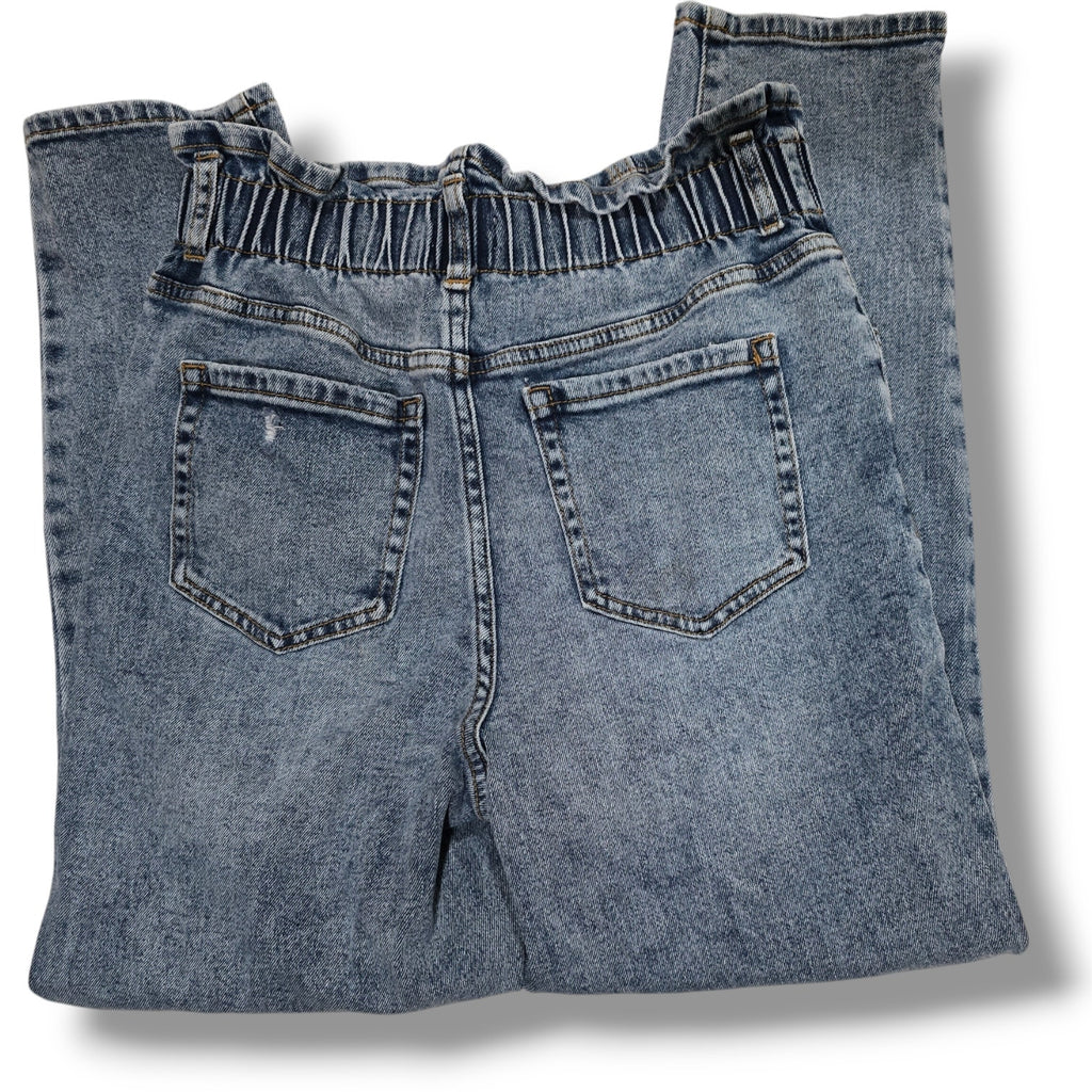 Rewind Women’s Blue Wash High Rise Mom Jeans Size 5/27 Juniors Distressed Denim