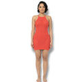Hera Collection Women’s Orange Angelica Open-Knit Mini Dress – Size Medium