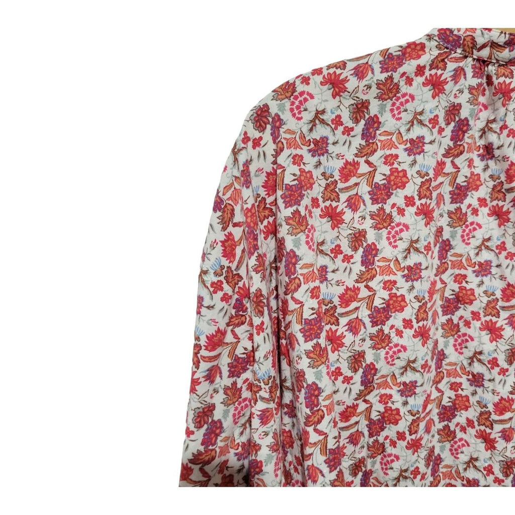Universal Thread Womens Floral Balloon Sleeve Quarter Button Blouse Medium NWOT