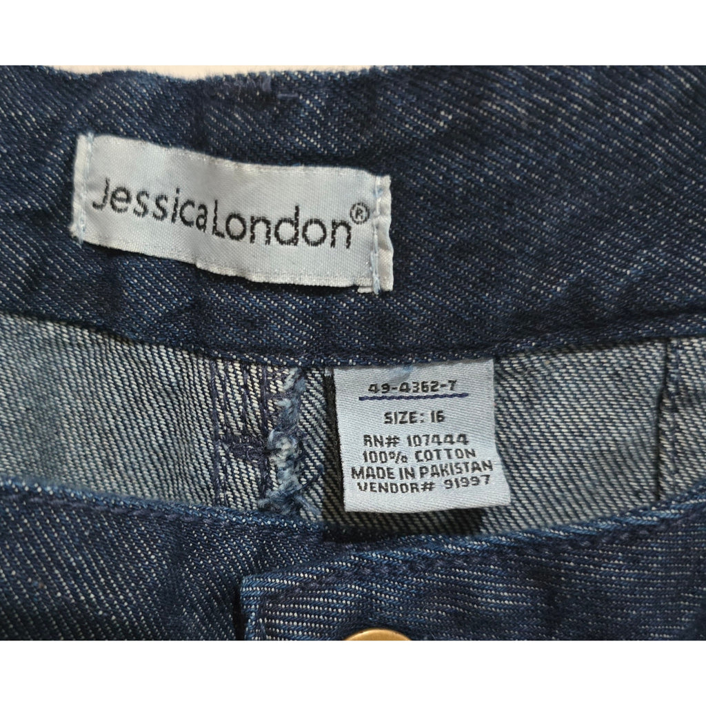 Jessica London women's Plus Size blue wash high rise jeans  - size 16