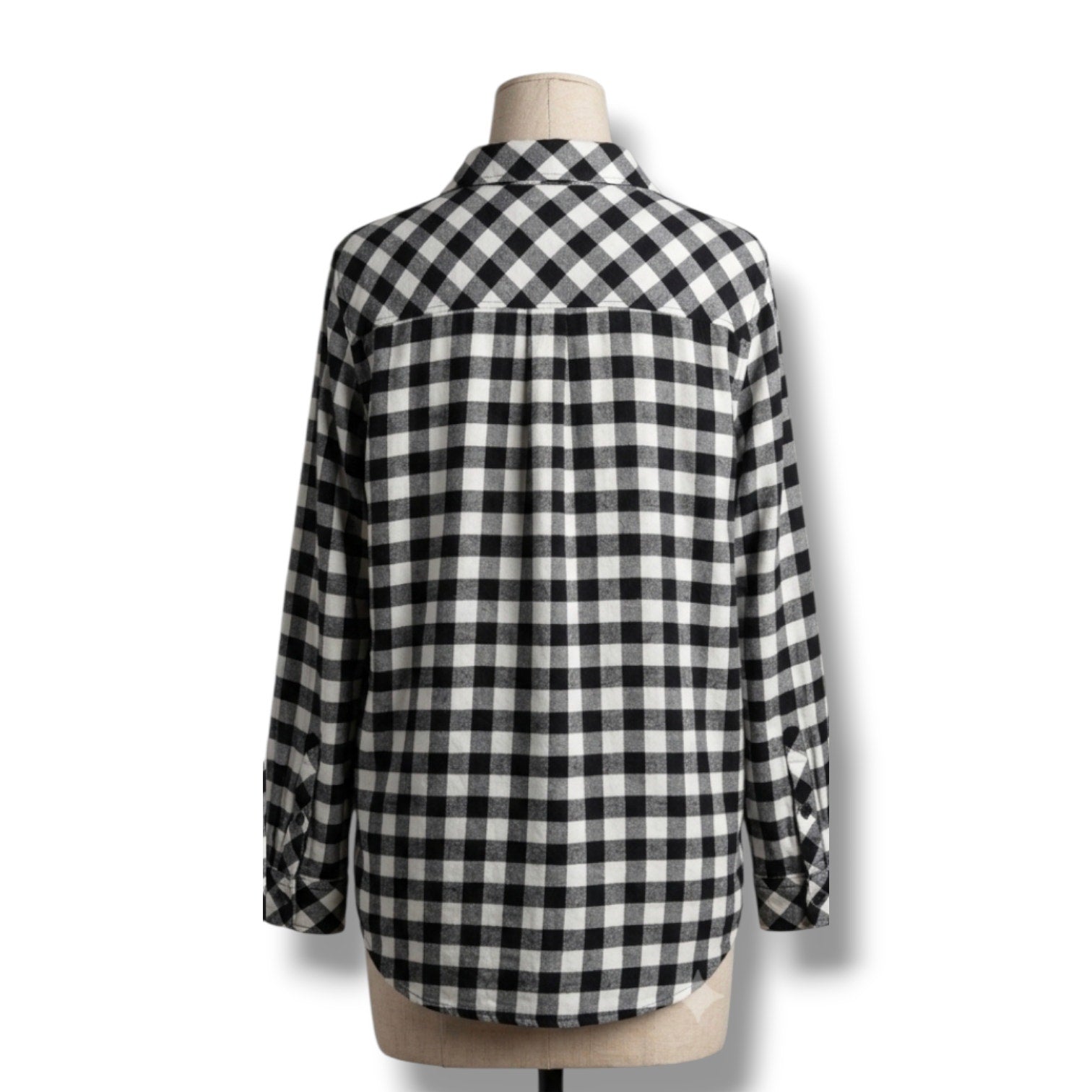Torrid Size 3 Black White Buffalo Plaid Button Down Flannel Shirt Plus Size