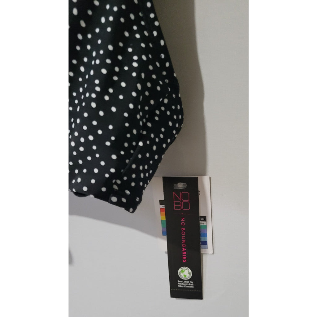 No Boundaries Juniors Black White Polka Dot Knotted Bikini Swim Top Small NWT