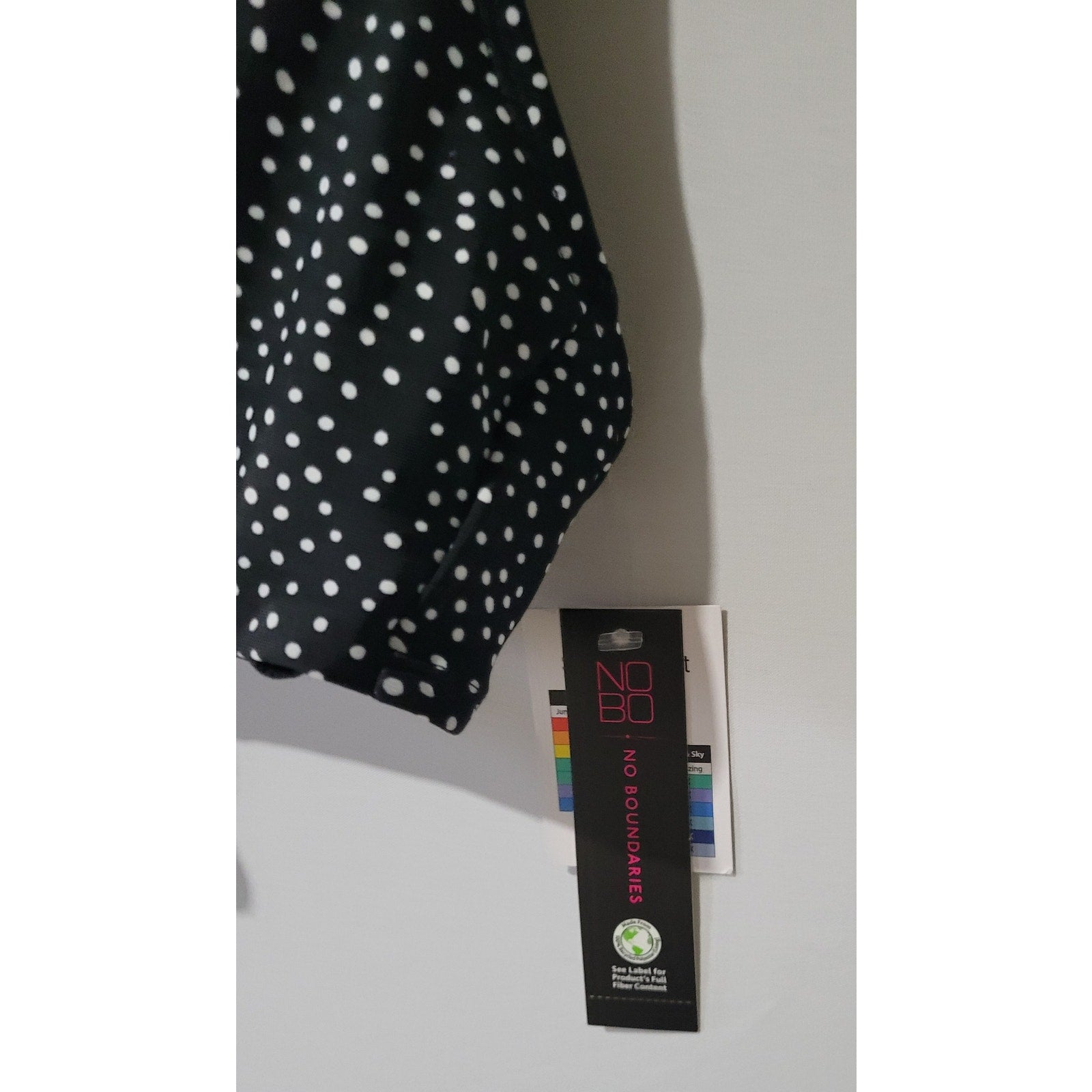No Boundaries Juniors Black White Polka Dot Knotted Bikini Swim Top Small NWT