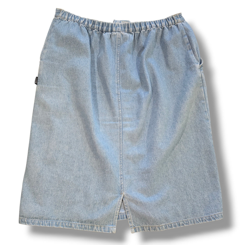 Vintage Blassport Petite High Waisted Denim Jean Midi Skirt 14P