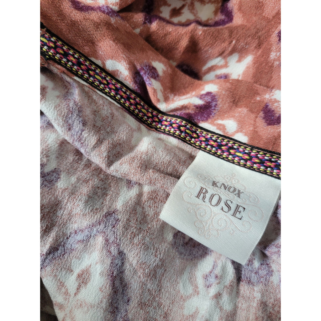 Knox Rose Mauve Boho Print Open Kimono Cardigan – XS/Small